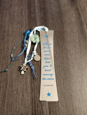 Sacchi Mirror Bookmark Quote Moon Stars Charm Tassels